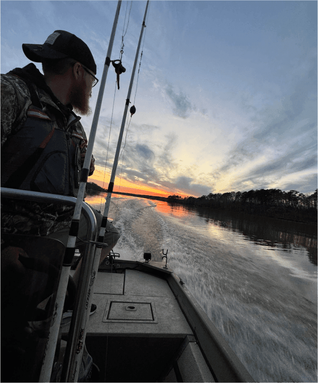 guided fishing tour on Lake Sinclair, Georgia